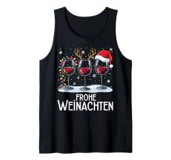 Frohe Weihnachten Rentier Lichterkette Santa Claus Lustig Tank Top von Frohe Weihnachten Shirt Männer Herren Fun Spruch