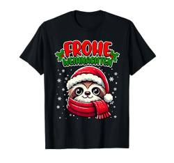 Frohe Weihnachten Faultier Lustig Weihnachtstiere Kinder T-Shirt von Frohe Weihnachten