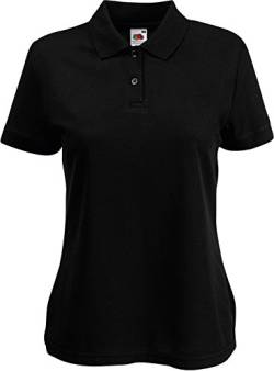 Damen Lady-Fit Poloshirt 65/35 XS S M L XL XXL verschiedne Größen von Fruit of the Loom S,Schwarz von Fruit of the Loom