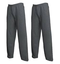 Fruit of the Loom Herren Jogger Sporthose, 2 x Dark Heather Open + 1 HL Kauf Notizblock, XL von Fruit of the Loom