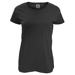 Fruit of the Loom Damen Lady-Fit T-Shirt, kurzärmlig (XL) (Schwarz) von Fruit of the Loom