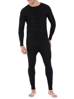 Fruit of the Loom Herren Premium Thermal Union Suit Pyjamahose, Schwarz, Medium von Fruit of the Loom