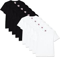 Fruit of the Loom Jungen Regular Fit T-Shirt Kids 10 Pack T-shirt, Mehrfarbig (White/black 30/36), 9-11 Y (Herstellergröße: 9-11 Y) von Fruit of the Loom