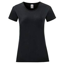 Fruit of the Loom Ladies Iconic T-Shirt Größe S - XXL, Farbe:schwarz, Größe:M von Fruit of the Loom