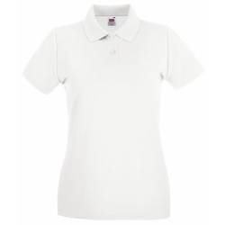 Fruit of the Loom Hochwertiges Damen-Polo-Shirt Gr. M, weiß von Fruit of the Loom