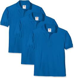 Fruit of the Loom Unisex-Kinder Short Sleeve Poloshirt, Blau (Royal Blue 51), 12-13 Jahre (3er Pack) von Fruit of the Loom