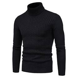 Fulenyi Slim Fit Stehkragen Herren - Slim Fit Rollkragenpullover für Herren | Slim Fit Warmer Basic Strickpullover mit Rollkragen für Herren von Fulenyi