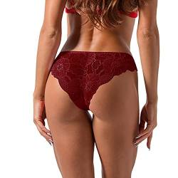 Fulidngzg Brazilian Slip Damen Atmungsaktiv Hohe Taille Erotic Lingerie String Tanga Unterwäsche Große Größen Ouvert Hipster Nahtlos Schlüpfer Tangas Baumwolle Spitze Offen Erotisch Unterhosen String von Fulidngzg