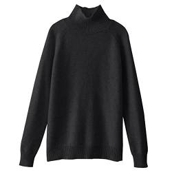 Fulidngzg Rollkragenpullover Damen Weiß Basic Kuschel Strickpullover Pullover Dicker Grobstrick Winterpullover Pulli Oversize Alpaka Rollkragenpullover Baumwollpullover Baumwolle Unterziehrolli Rolli von Fulidngzg