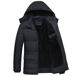 Steppjacke Herren Übergröße Schwarz Übergangsjacke Jacke Große Größen Warme Gefüttert Steppjacke Winterjacke XXL Teenager Modern Mantel mit Kapuze Outdoor mit Fell Dicke Coat von Fulidngzg