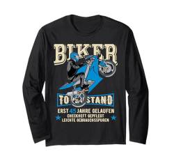 45. Geburtstag Biker Geschenk witzig Motorrad blau Superbike Langarmshirt von FunShirtDealer für Biker