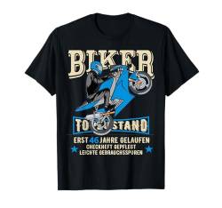 46. Geburtstag Biker Geschenk witzig Motorrad blau Superbike T-Shirt von FunShirtDealer für Biker