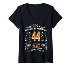 Damen 44 Geburtstag Frau Geschenk lustig 44 Jahre T-Shirt mit V-Ausschnitt von FunShirtDealer