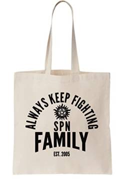 Always Keep Fighting Canvas Tote Bag, Natural von Functon+