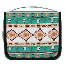 Funky Qiu Kulturbeutel zum Aufhängen für Damen und Herren, Reise-Kosmetik-Make-up-Tasche, Reise-Organizer, wasserdichte Reisetasche für Toilettenartikel, Reisezubehör, Aztec, Einheitsgröße von Funky Qiu