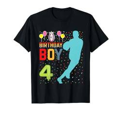 Rugby-Geschenk zum 4. Geburtstag, für Jungen, 4 Jahre alt, Rugby-Liebhaber, T-Shirt T-Shirt von Funny 4 Years Old Rugby Player Birthday Gifts Tee