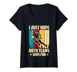 Damen American Football Lustiger Spruch American Football Spieler T-Shirt mit V-Ausschnitt von Funny American Football Shirts & Gifts