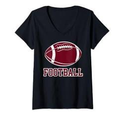 Damen American Football Lustiger Vintage-American-Football-Spieler T-Shirt mit V-Ausschnitt von Funny American Football Shirts & Gifts
