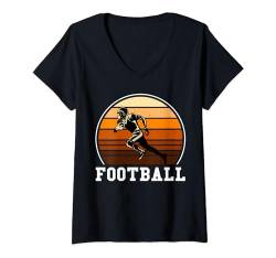 Damen American Football Retro American Football Spieler Vintage T-Shirt mit V-Ausschnitt von Funny American Football Shirts & Gifts