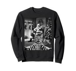 Lustiges Weihnachten Katze Selfie mit Weihnachtsmann Katzen Sweatshirt von Funny Animal Selfie with Santa Christmas Shop