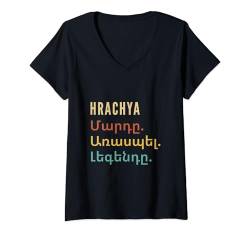 Damen Funny Armenian First Name Design - Hrachya T-Shirt mit V-Ausschnitt von Funny Armenian First Name Designs for Men