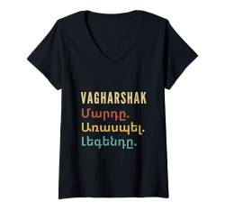 Damen Funny Armenian First Name Design - Vagharshak T-Shirt mit V-Ausschnitt von Funny Armenian First Name Designs for Men