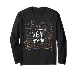 Schulanfang 8. Klasse Quadratwurzel von 64 Mathematiklehrer Langarmshirt von Funny Back To School Math Formula Teacher Educator