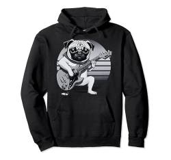 Anime Cartoon Mops spielt E-Gitarre Musiker Gitarristen Pullover Hoodie von Funny Band Animal Rock Clothing Co.