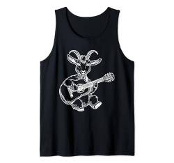 Baby Goat spielt Gitarre Gitarristen Musiker Ziegenliebhaber Bauer Tank Top von Funny Band Animal Rock Clothing Co.