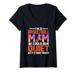 Damen Basketball Mama Basketball Liebhaber Lustiger Basketballspieler T-Shirt mit V-Ausschnitt von Funny Basketball Gift Stuff Outfits Men Women Kids