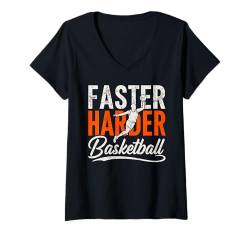 Damen Basketballspieler Zitat Basketball Liebhaber Lustiger Basketball T-Shirt mit V-Ausschnitt von Funny Basketball Gift Stuff Outfits Men Women Kids