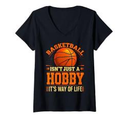 Damen Basketballspieler Zitat Basketball Liebhaber Lustiger Basketball T-Shirt mit V-Ausschnitt von Funny Basketball Gift Stuff Outfits Men Women Kids