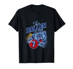Grizzly Bear Basketball 7 Jahre alt Geburtstag Baller T-Shirt von Funny Birthday Party Baller Basketball Apparel