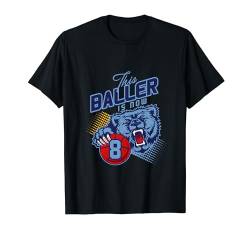 Grizzly Bear Basketball 8 Jahre alt Geburtstagsball T-Shirt von Funny Birthday Party Baller Basketball Apparel