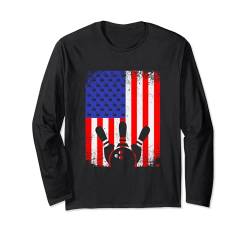 Bowling Amerikanische Flagge Bowler USA Langarmshirt von Funny Bowling Shirts & Gifts for Bowlers