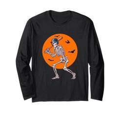 Baseball-Skelettspieler-Fänger-Krug Langarmshirt von Funny Boys Baseball Lover Tees