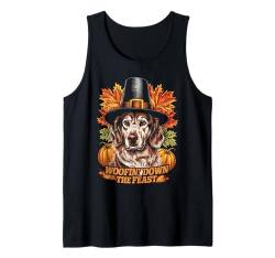 Woofin' Down the Feast, ein Pilger-Hundeliebhaber Tank Top von Funny Boys Girls Men Women Thanksgiving Tees Gifts