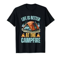 Lustiges Camping-Liebhaber-Design für Männer Frauen Lagerfeuer Urlaub T-Shirt von Funny Camping Gift RV Camper Outdoor
