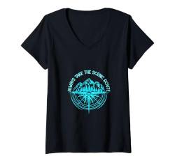 Damen Lustiges Camping-Liebhaber, Outdoor, Sommercamp, lustiges Camper-Geschenk T-Shirt mit V-Ausschnitt von Funny Camping Lover Summer Camp Funny Camper Gift