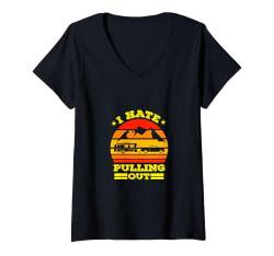 Damen Lustiges Camping-Liebhaber, Outdoor, Sommercamp, lustiges Camper-Geschenk T-Shirt mit V-Ausschnitt von Funny Camping Lover Summer Camp Funny Camper Gift