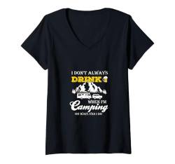 Damen Lustiges Camping-Liebhaber, Outdoor, Sommercamp, lustiges Camper-Geschenk T-Shirt mit V-Ausschnitt von Funny Camping Lover Summer Camp Funny Camper Gift