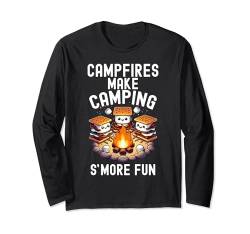 Lustige Campingfeuer machen Camping S'More Spaß für Kinder, Damen und Herren Langarmshirt von Funny Camping Shirt For Men Women Boys Girls