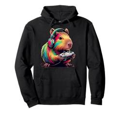 Capybara Gamer Humor Grafik für Capybara-Enthusiasten Pullover Hoodie von Funny Capybara Lover & Video Game Apparel