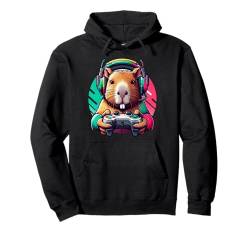 Capybara Gamer Humor Grafik für Capybara-Enthusiasten Pullover Hoodie von Funny Capybara Lover & Video Game Apparel