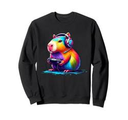 Capybara Gamer Humor Grafik für Capybara-Enthusiasten Sweatshirt von Funny Capybara Lover & Video Game Apparel