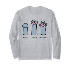 Rock Paper Scissors, Handspiel, süße Pfote, lustige Katze Langarmshirt von Funny Cat Lover Apparel & Accessories