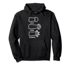 Rock Paper Scissors, Handspiel, süße Pfote, lustige Katze Pullover Hoodie von Funny Cat Lover Apparel & Accessories