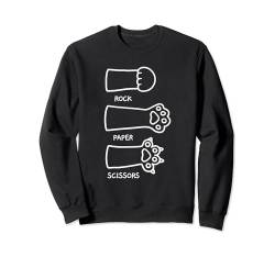 Rock Paper Scissors, Handspiel, süße Pfote, lustige Katze Sweatshirt von Funny Cat Lover Apparel & Accessories