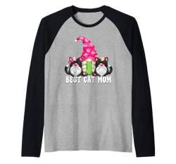 Best Cat Mom Graphic For Women With Funny Cat Grandma Gnome Raglan von Funny Cat Lover Gnome Gifts For Women Men And Kids