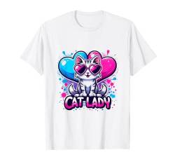 Cat Lady Funny Cat Meow Cats Kitten Lover Mädchen Damen T-Shirt von Funny Cat Lovers Cat Lady Apparel Co.